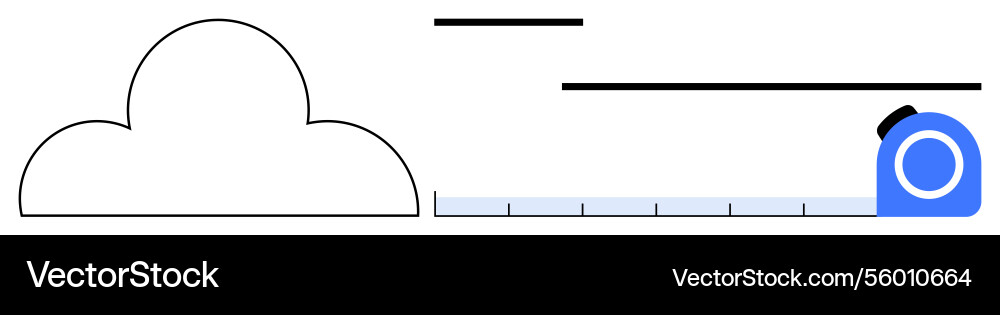 Cloud and measuring tape representing data Vector Image