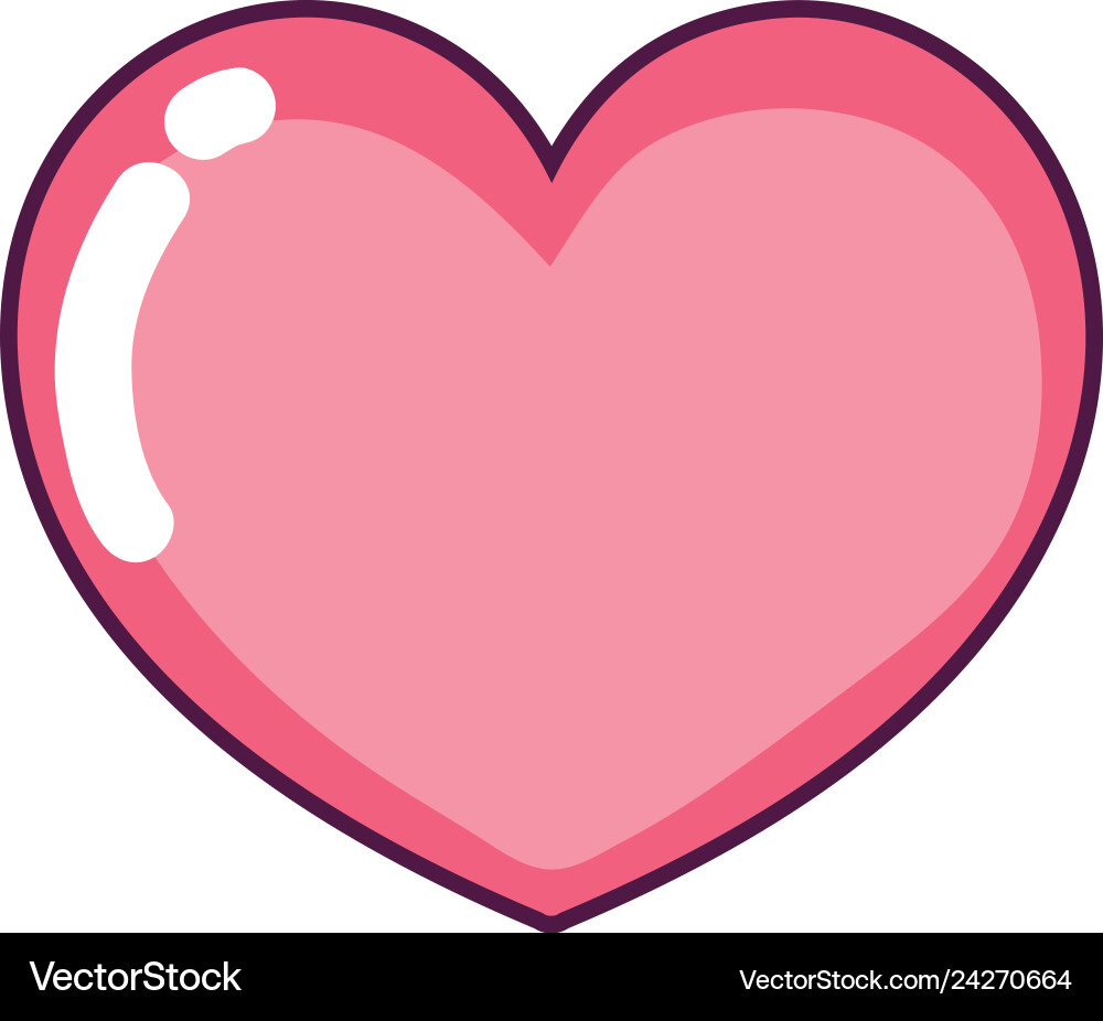 Cute heart to passion symbol style Royalty Free Vector Image