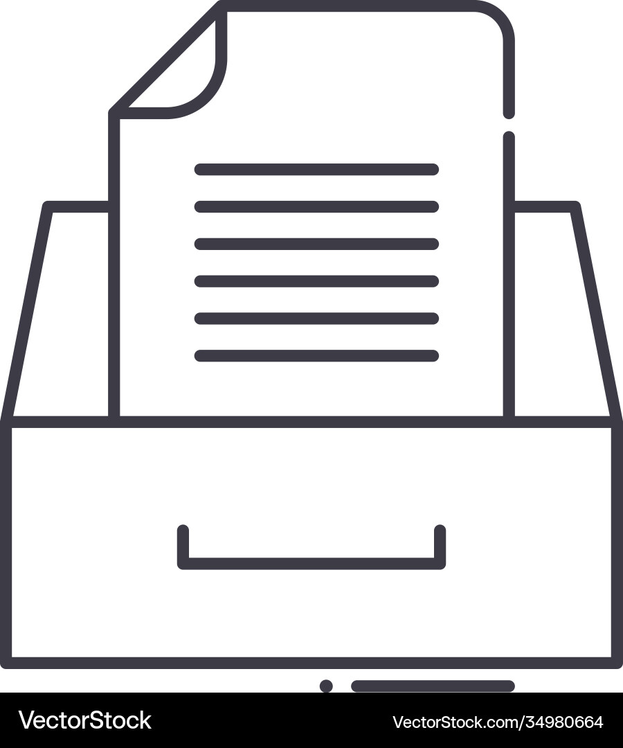 Document management icon linear isolated Document management icon linear isolated vector image
