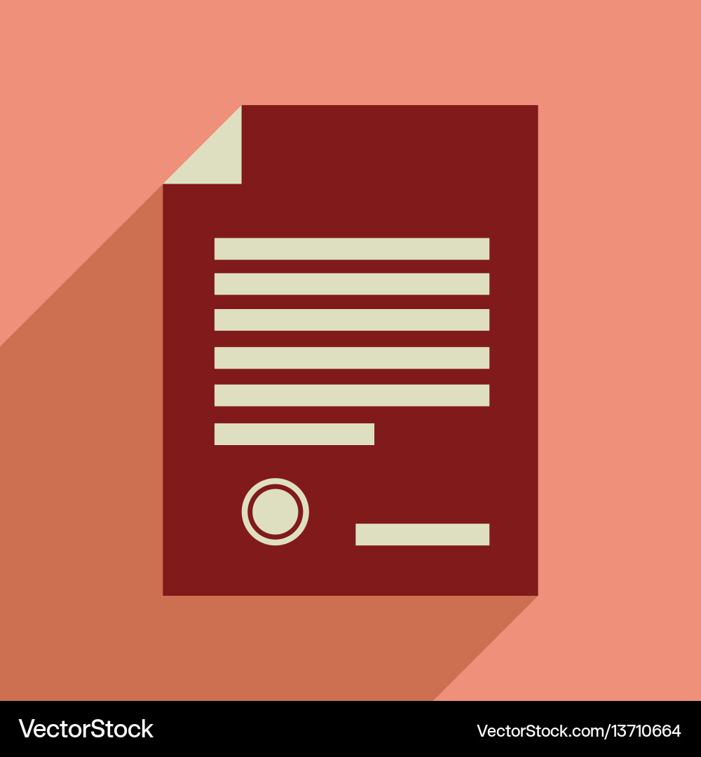 Flat web icon with long shadow judgment document vector image