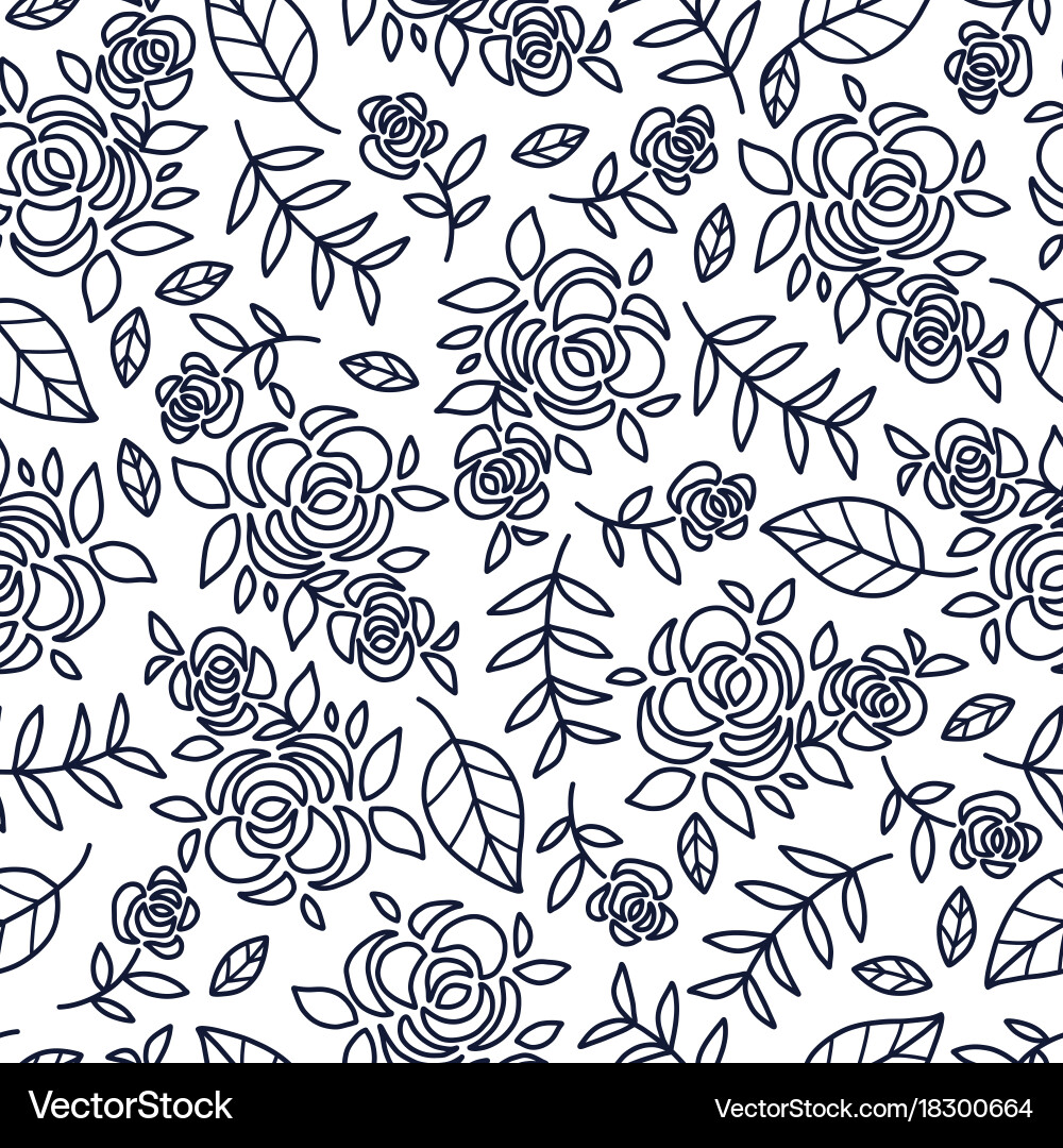 Floral Doodles Pattern vector image