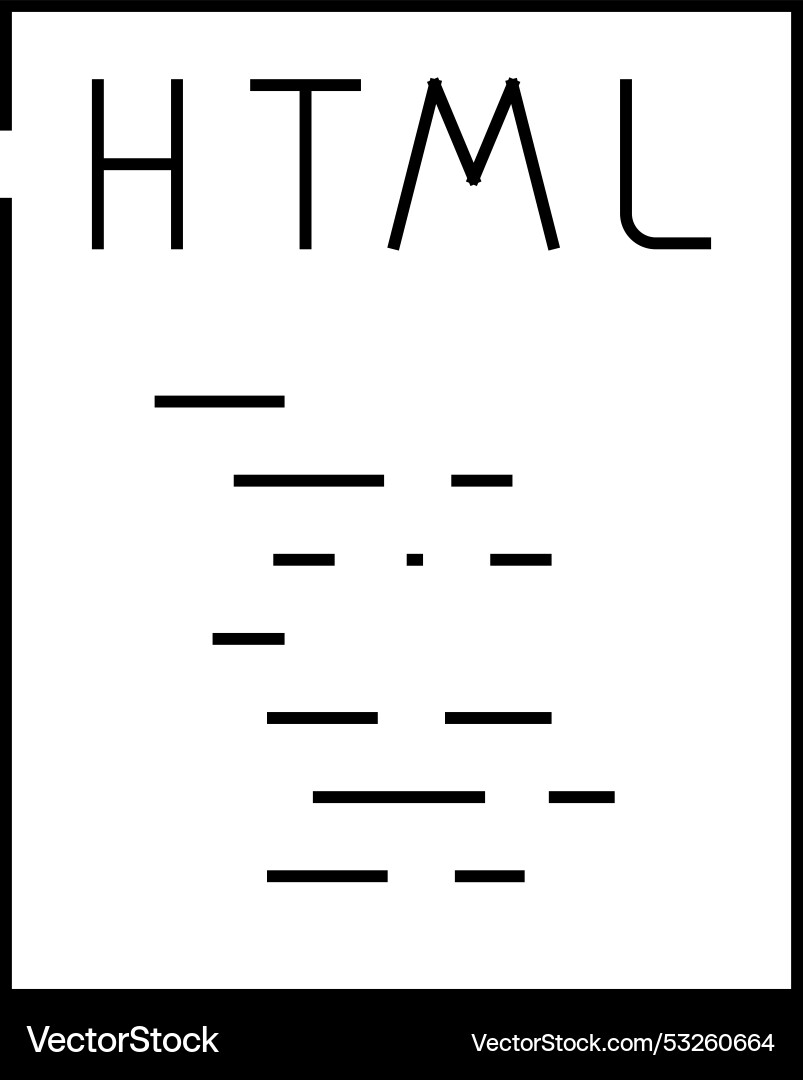 Html file format document line icon Html file format document line icon Vector Image