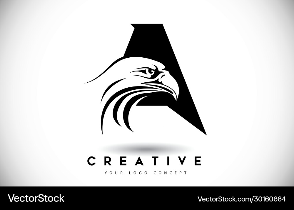 Letter a eagle logo with creative head Royalty Free Vector