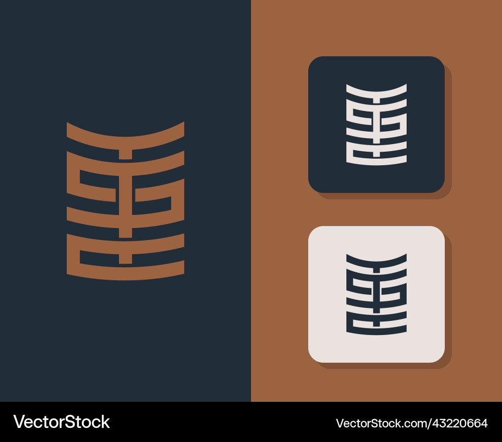 Letters t s and c or tsc line logo design linear Letters t s and c or tsc line logo design linear vector image