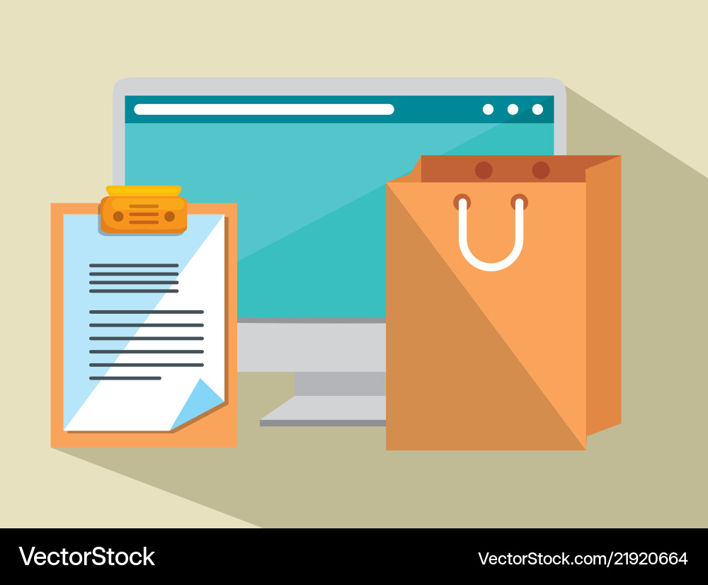 Logistic services with computer Logistic services with computer Vector Image
