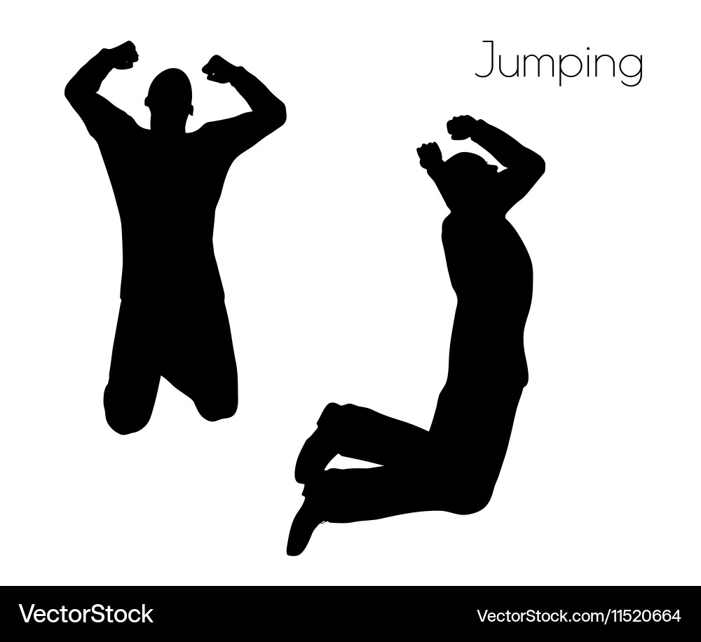 Man in jumping action pose vector image