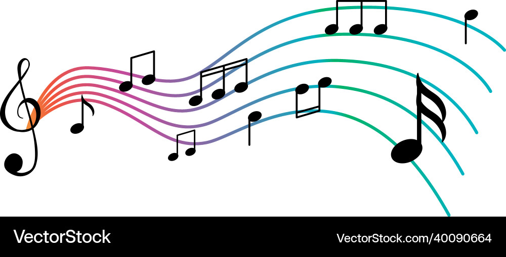 Musiksymbole Welle auf weißem Hintergrund Musiksymbole Welle auf weißem Hintergrund vektorbild