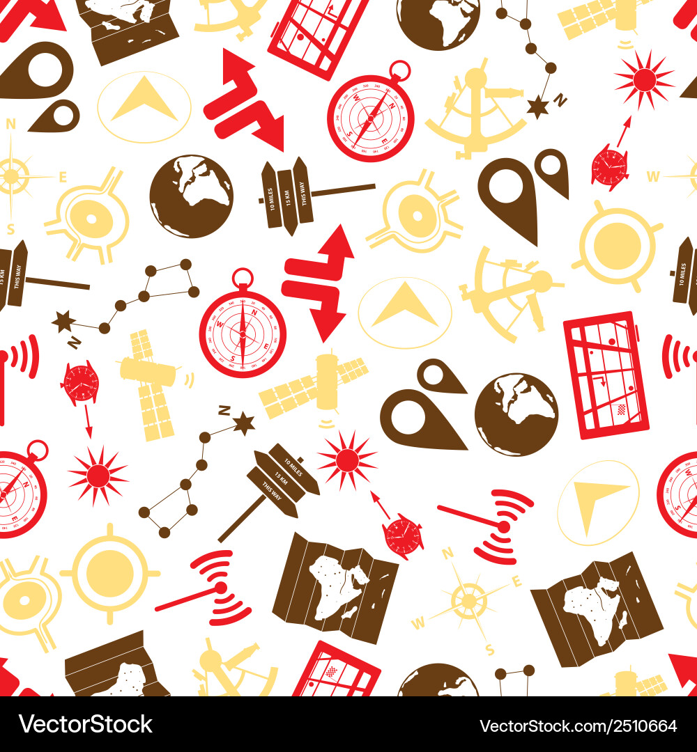 Navigation icons color pattern eps10 vector image