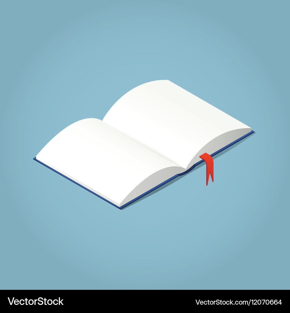 Open isometric book Royalty Free Vector Image - VectorStock