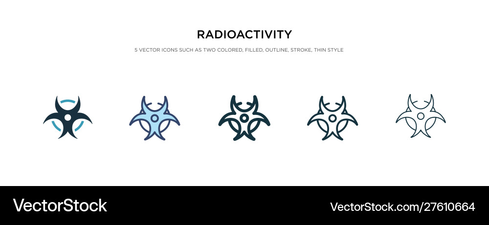 Radioactivity icon in different style two Vector Image