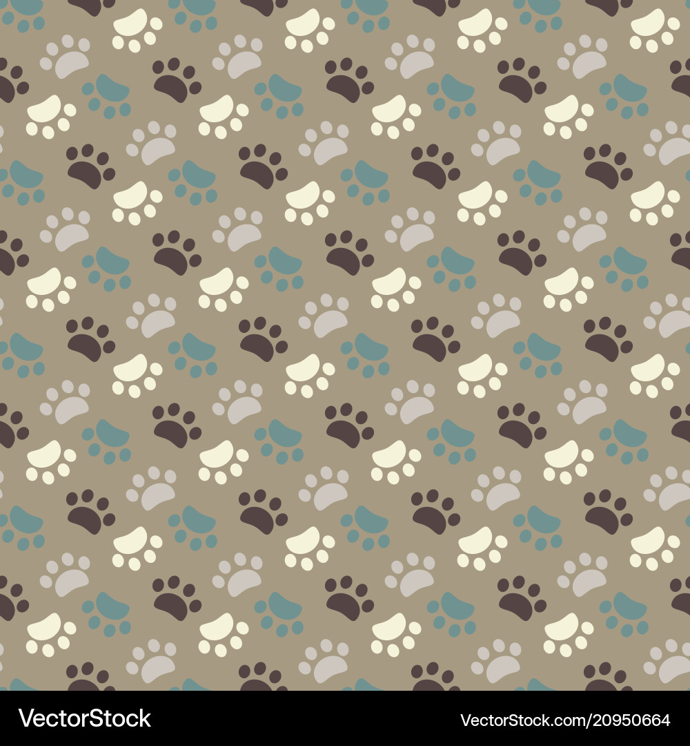Seamless Paw Print Pattern vector image