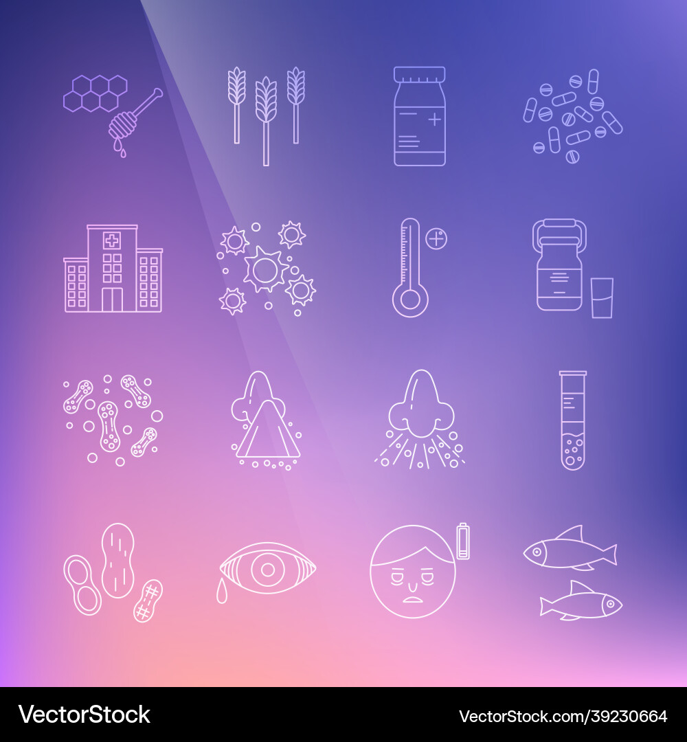 Set line fish test tube and flask can container Vector Image
