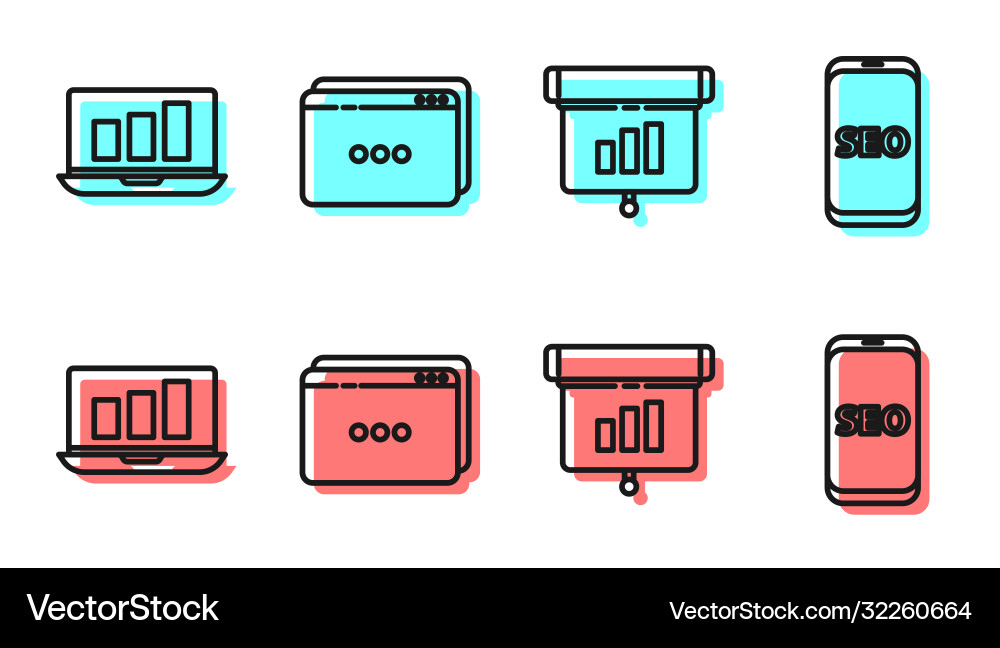 Set line graph chart diagram infographic Set line graph chart diagram infographic vector image