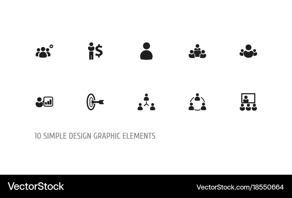 Set of 10 editable cooperation icons includes vector image