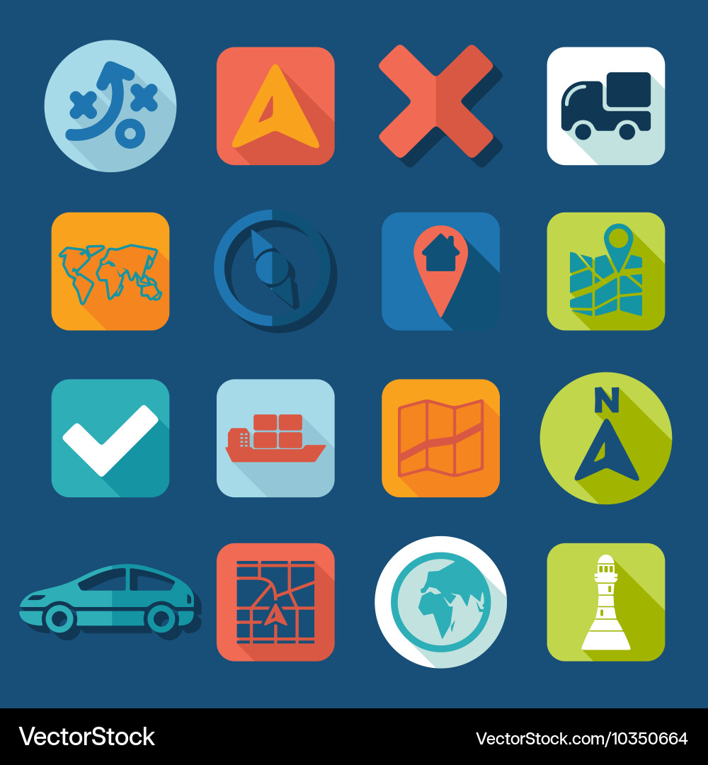 Set of navigation icons vector image