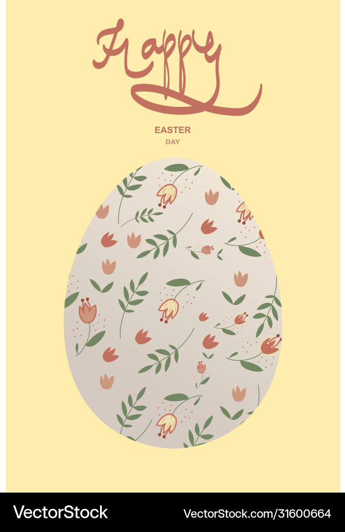 White easter egg decorated with tulip flower White easter egg decorated with tulip flower vector image
