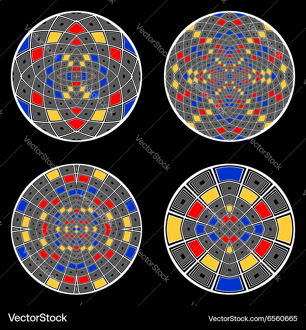 A set of design circle elements vector image