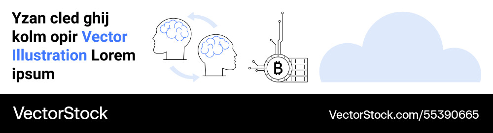 Brainstorming process graph with brain diagrams Brainstorming process graph with brain diagrams Vector Image