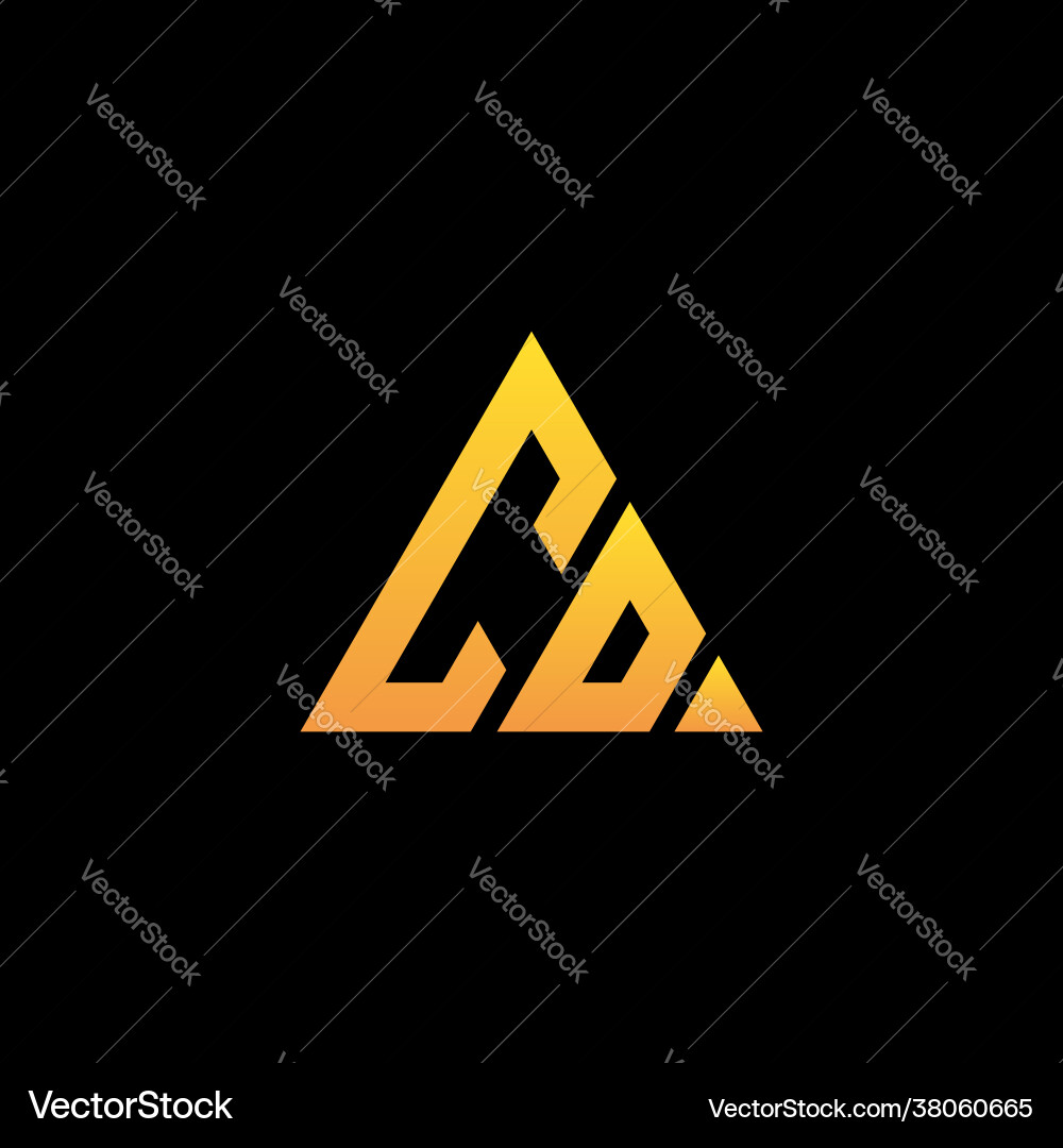 C o monogram initial logo with a yellow triangle C o monogram initial logo with a yellow triangle vector image