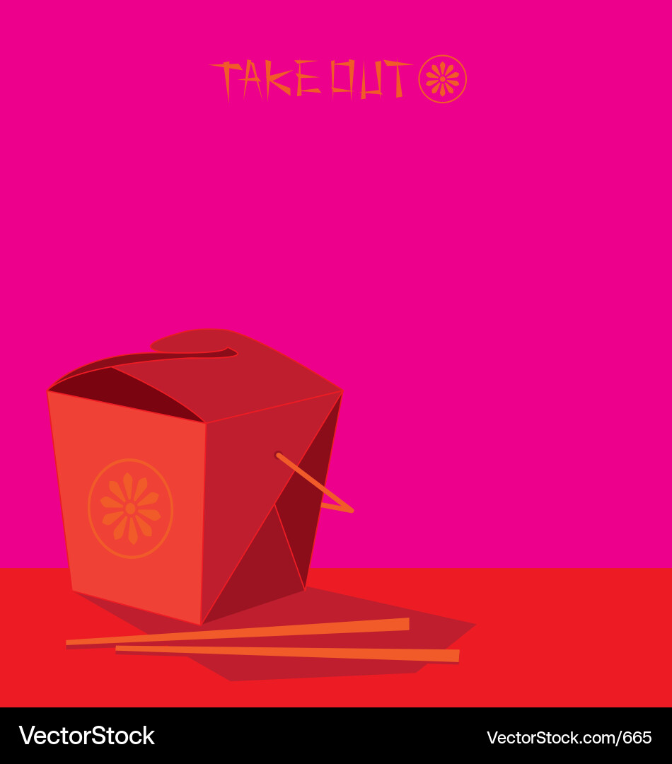 Chinese Takeout Box Vector Image