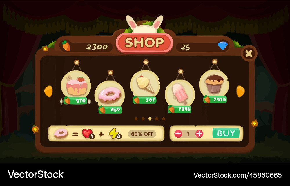 Complete set of level button game ui pop-up icon vector image