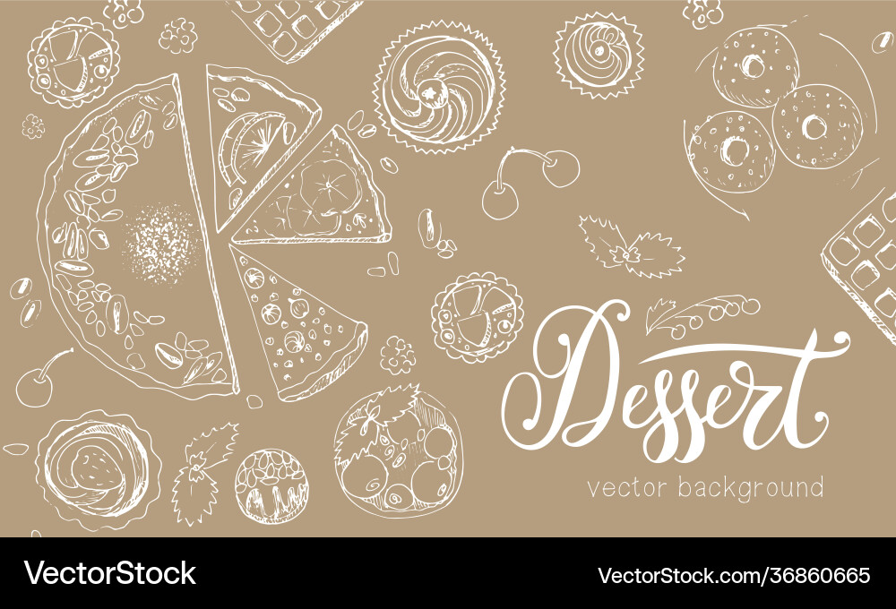 Design dessert menu in sketch style Vector Image