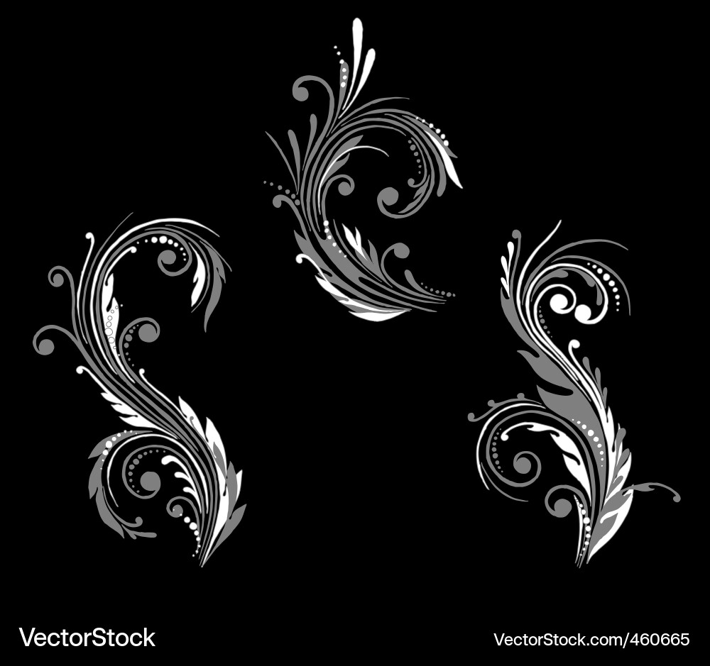Elegant Grey Swirls Vector Image