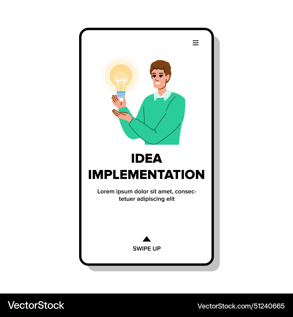 Execution idea implementation Execution idea implementation vector image