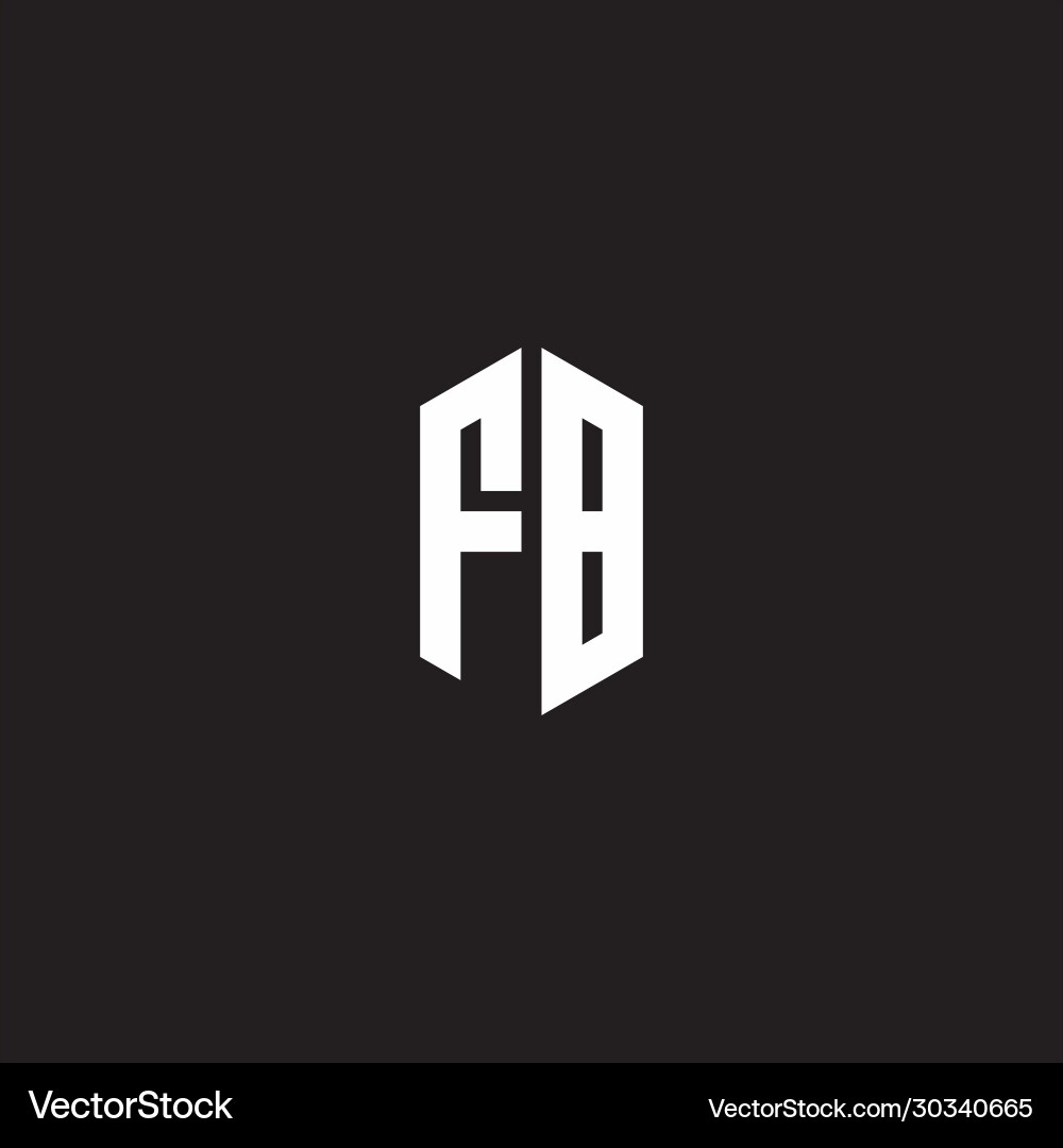 Fb logo monogram with hexagon shape style design Fb logo monogram with hexagon shape style design Vector Image
