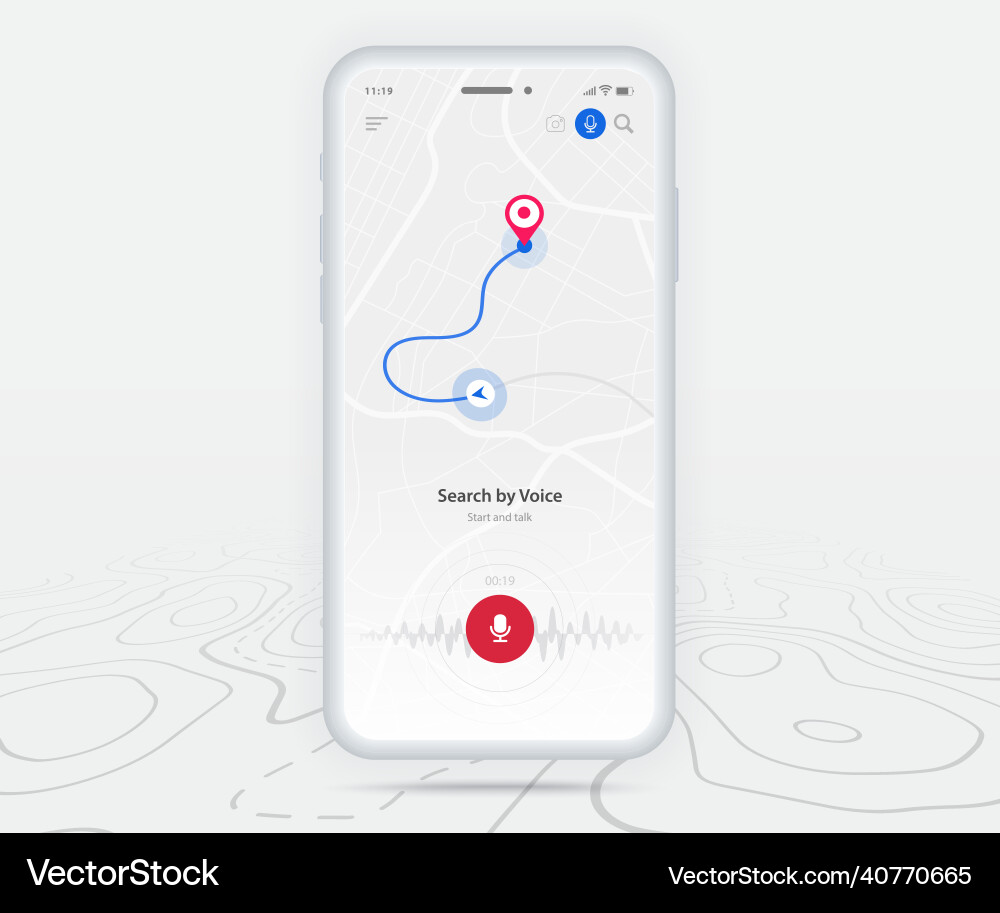 Map gps navigation ux ui concept smartphone Map gps navigation ux ui concept smartphone vector image