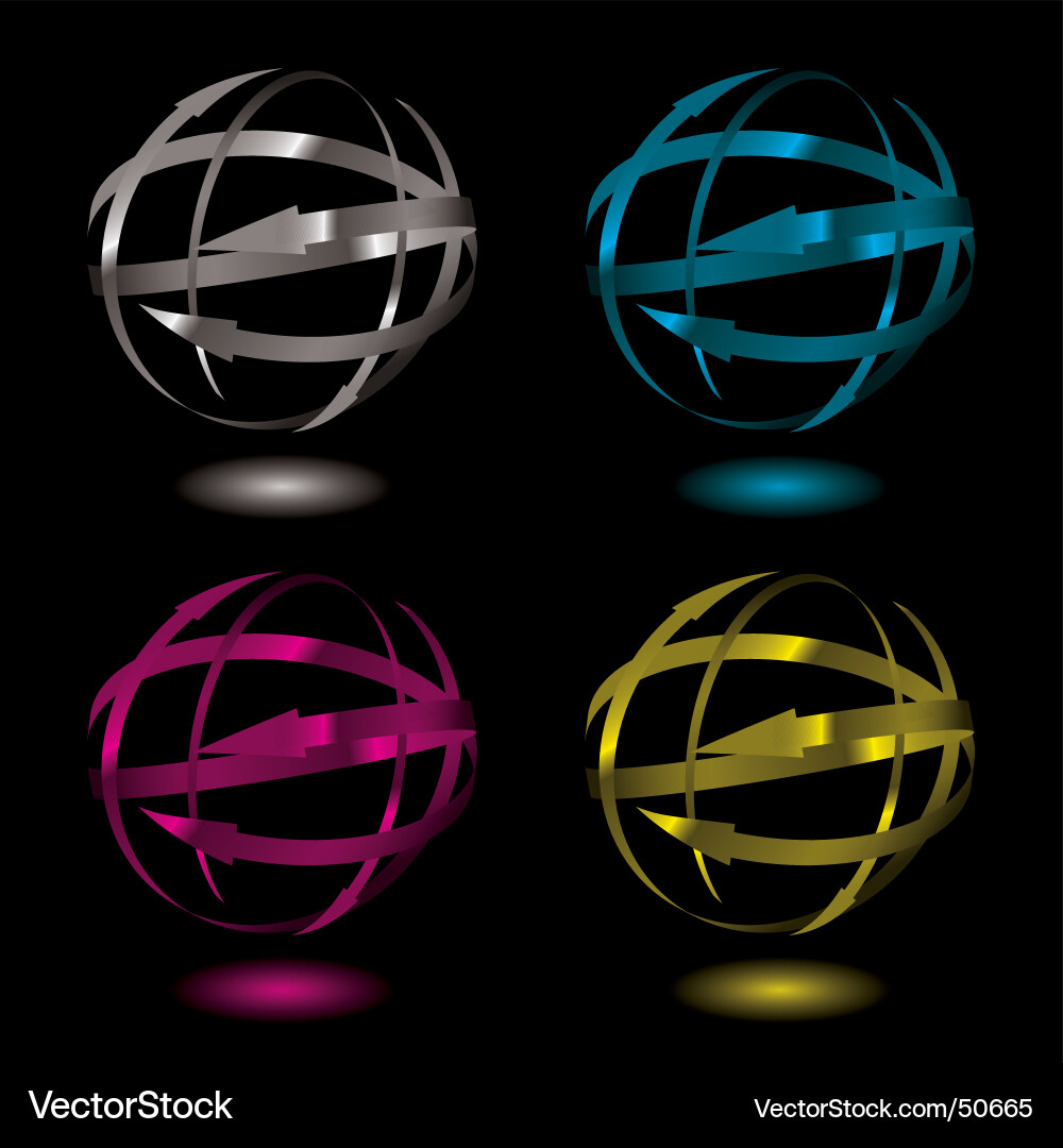 Metallic Swirl Balls Vector Image