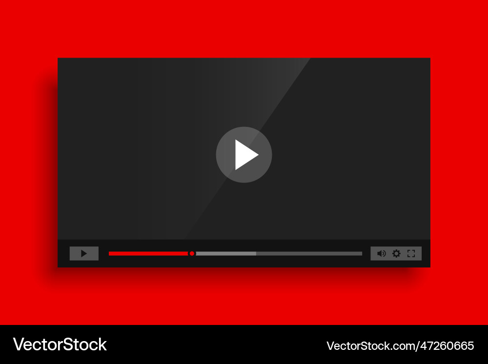 Moderne rote Video Player Vorlage mit glänzend Moderne rote Video Player Vorlage mit glänzend vektorbild