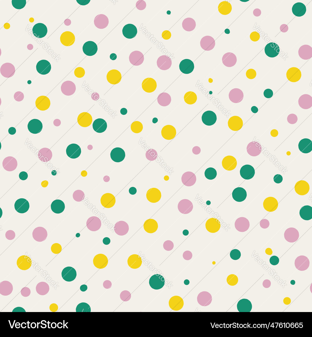 Naive seamless pattern with colorful polka dots Naive seamless pattern with colorful polka dots Vector Image