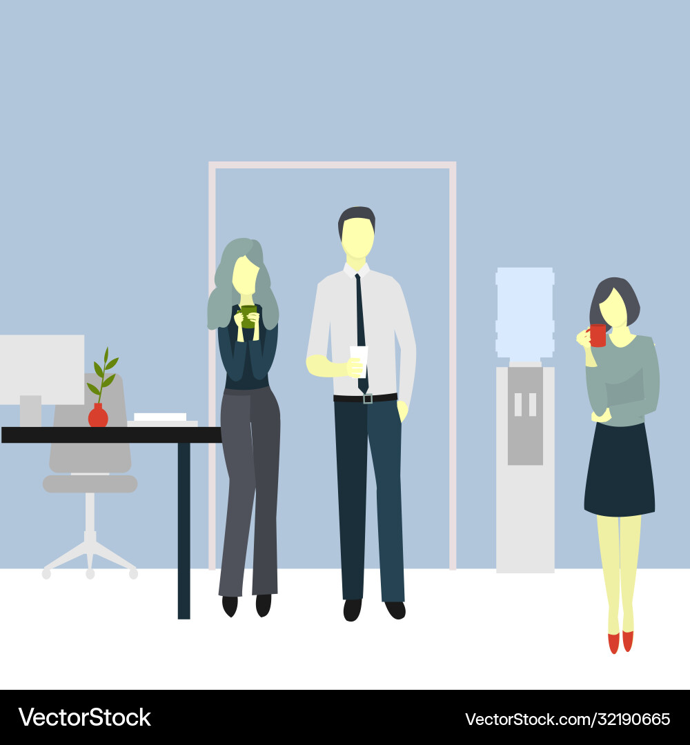 Office coffee break business colleague having Office coffee break business colleague having vector image