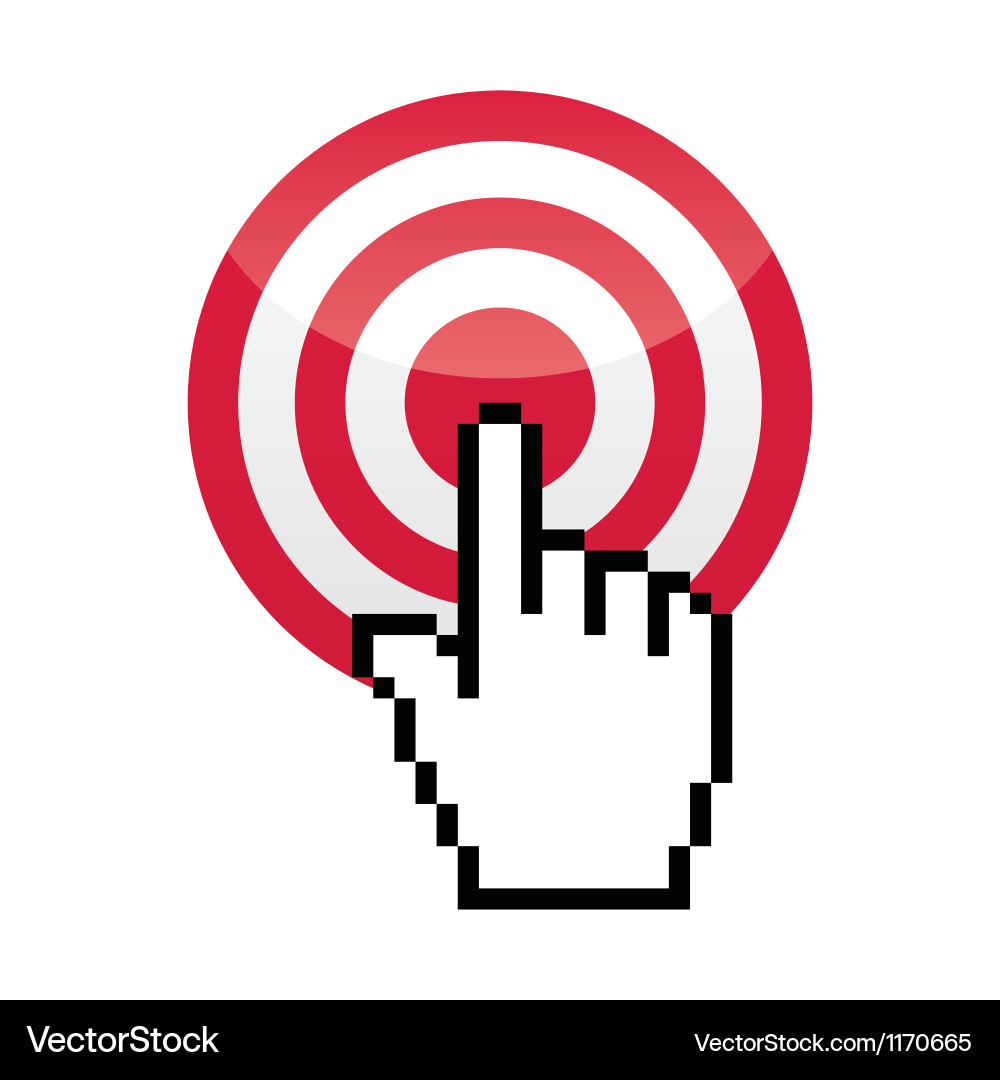 Pixelated Target with Cursor vector image