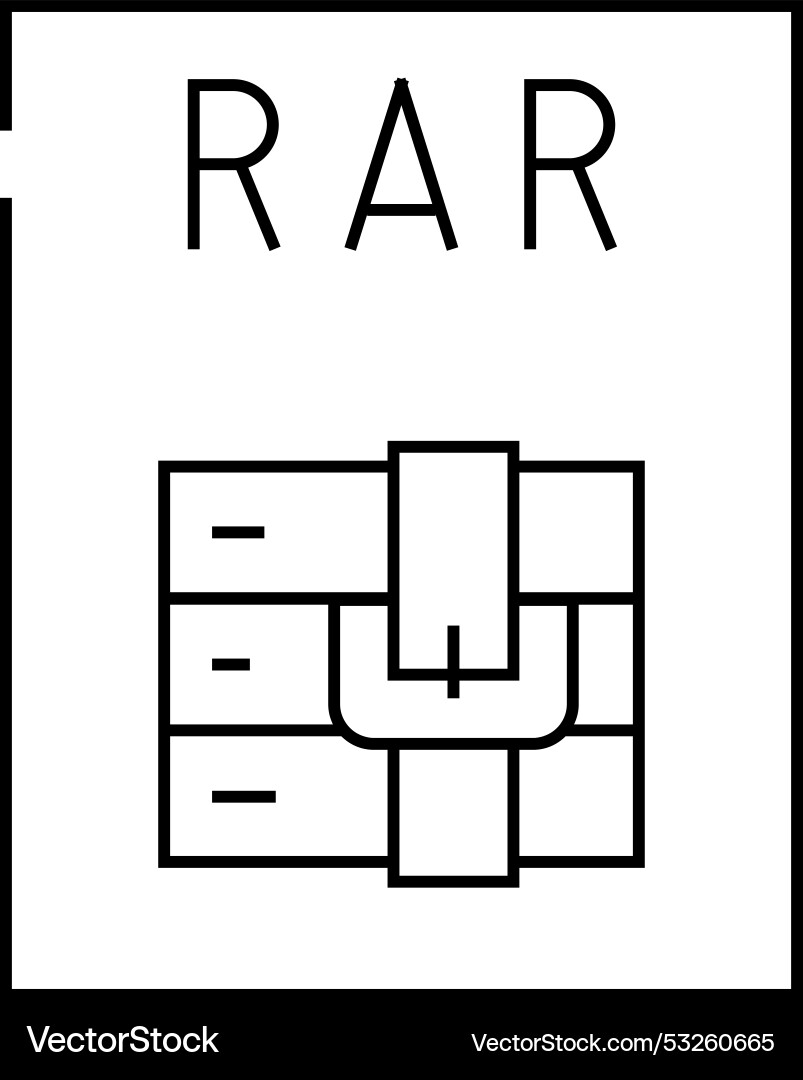 Rar file format document line icon Rar file format document line icon Vector Image