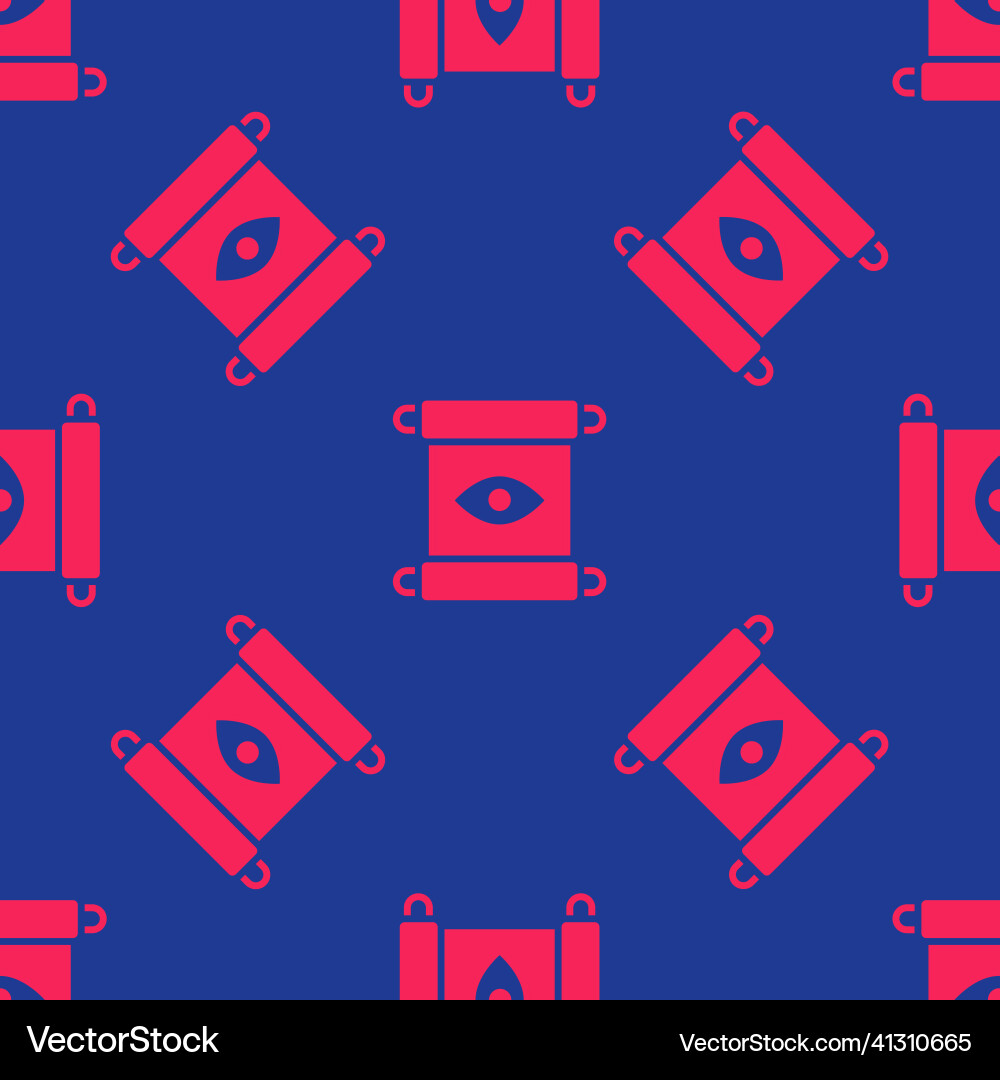 Red magic scroll icon isolated seamless pattern Red magic scroll icon isolated seamless pattern Vector Image