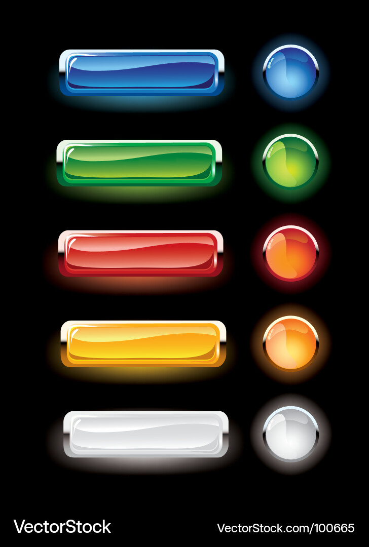 Shine Buttons on Black vector image