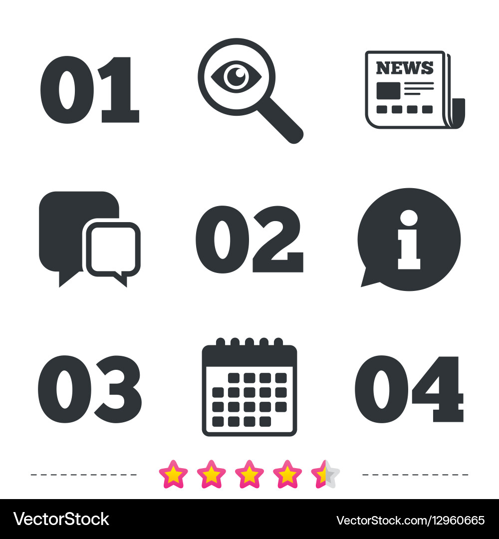 Step one two three icons sequence of options vector image