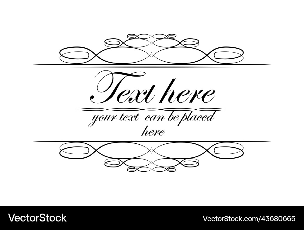 Template with text isolated empty field ornaments vector image