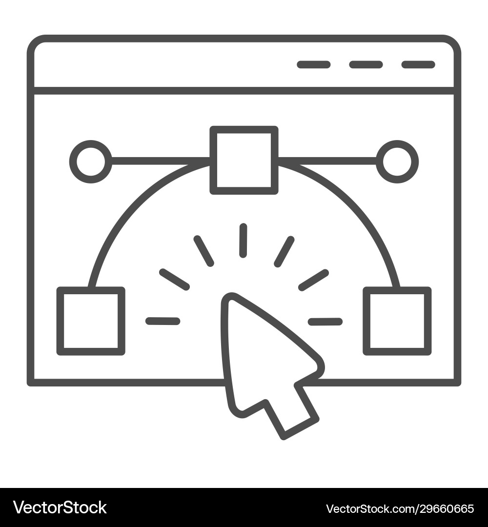 User interface window thin line icon website User interface window thin line icon website vector image