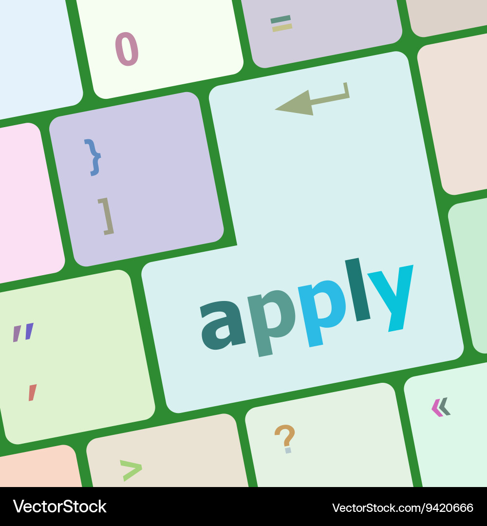 Apply online by pressing computer keyboard key Vector Image