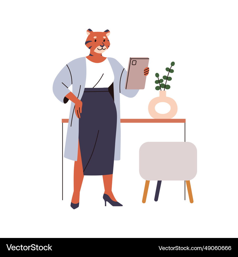 Business female animal anthropomorphic fox-headed Business female animal anthropomorphic fox-headed vector image