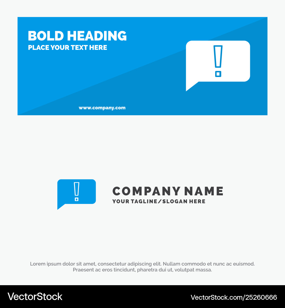 Chat error basic ui solid icon website banner Chat error basic ui solid icon website banner vector image