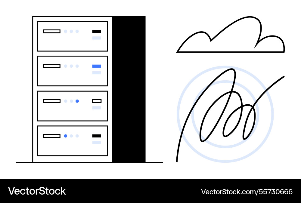 Cloud computing with data storage servers Cloud computing with data storage servers vector image