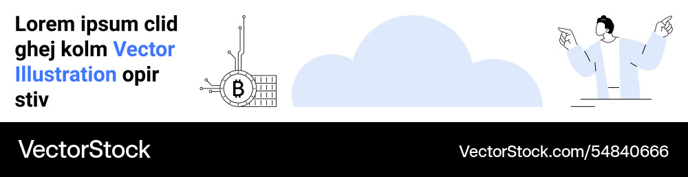 Cloud technology concept with binary code and man Cloud technology concept with binary code and man vector image