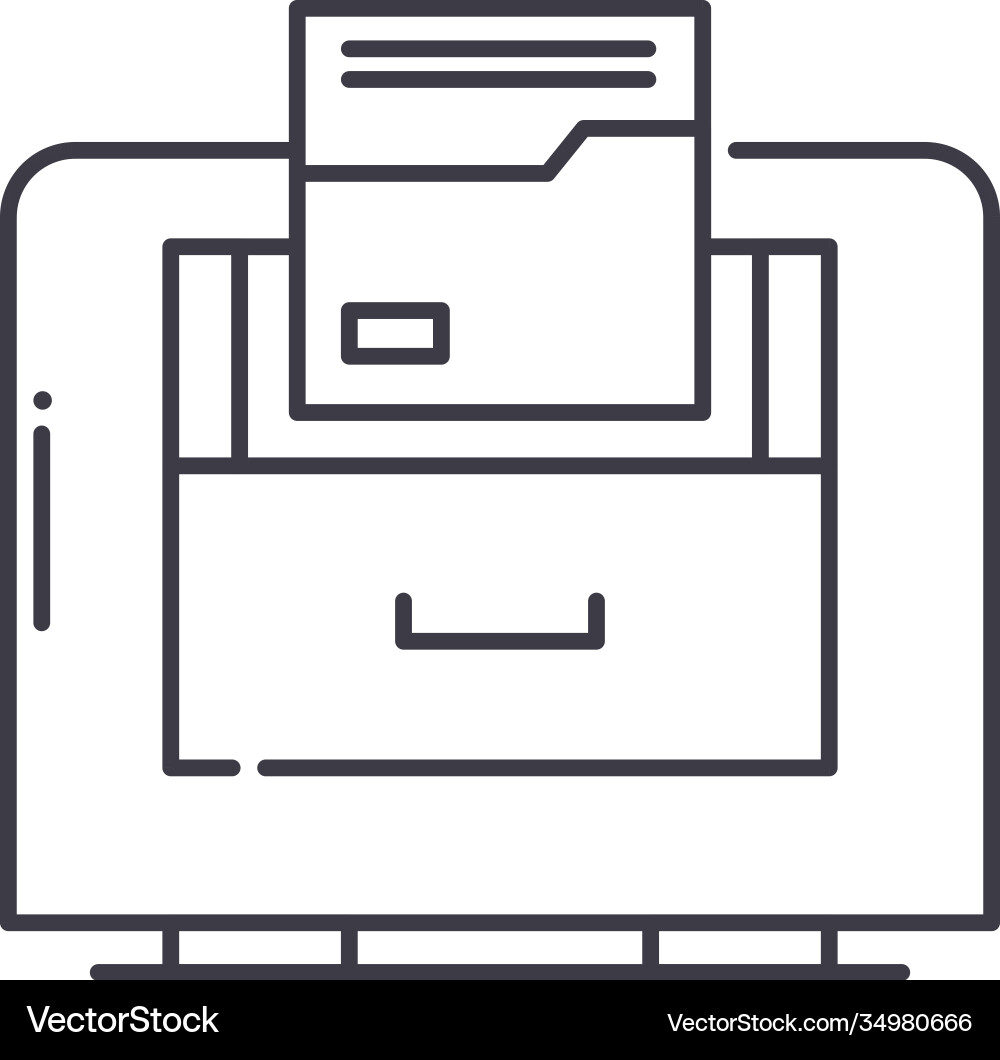 Document folder icon linear isolated Document folder icon linear isolated vector image