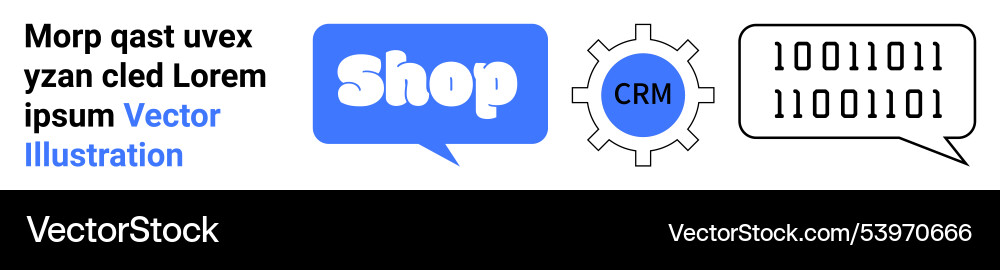 E-commerce integration with crm solutions and data Vector Image