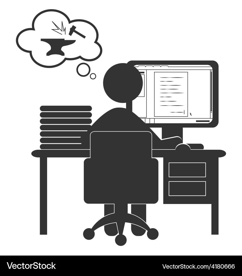 Flat computer icon with document isolated on white Vector Image