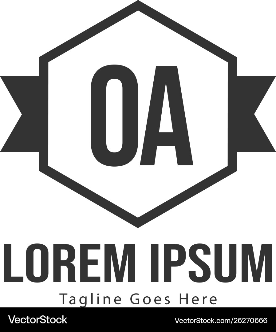 Initial oa logo template with modern frame Vector Image